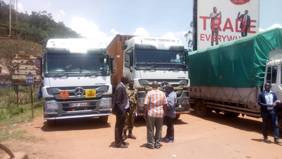 Image result for Images of Ugandan cargo trucks entering at Katuna